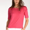tshirt di maglia fucsia