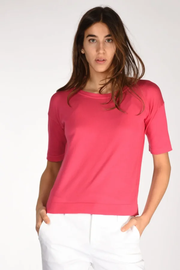 tshirt di maglia fucsia