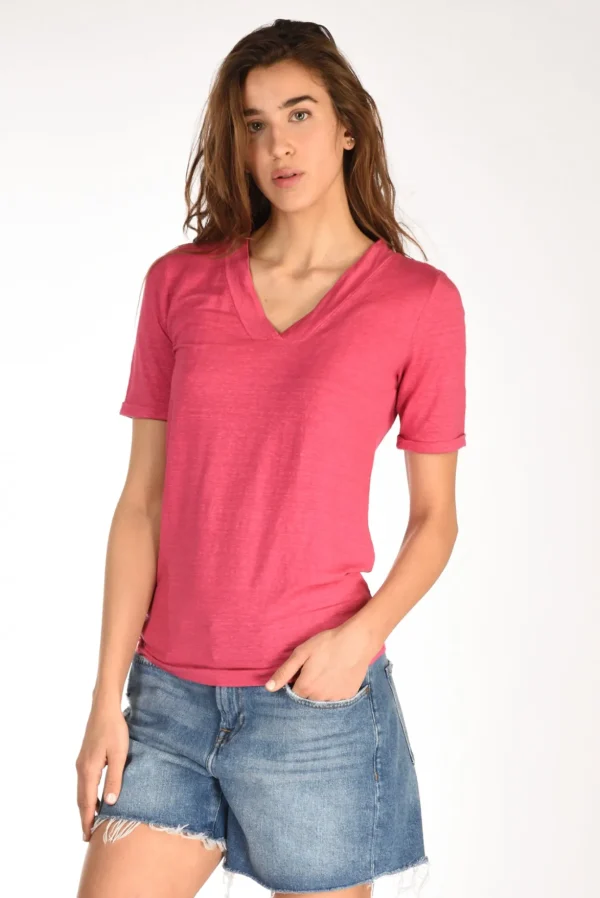 tshirt di maglia fucsia
