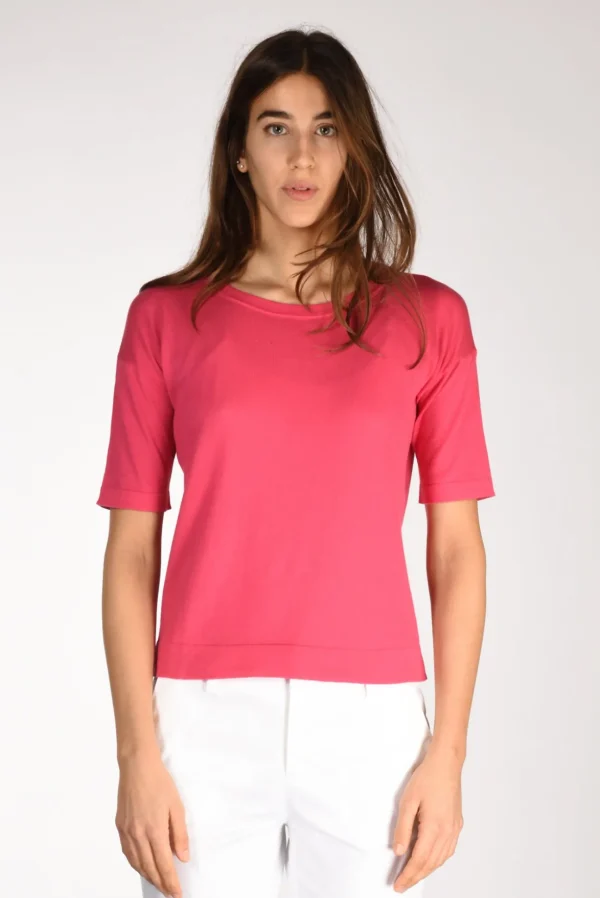 tshirt di maglia fucsia