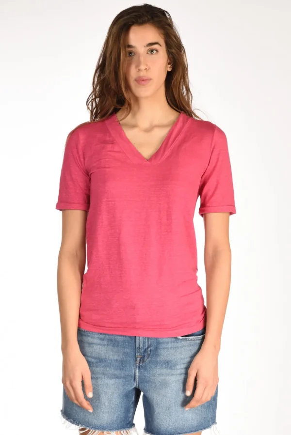 tshirt di maglia fucsia