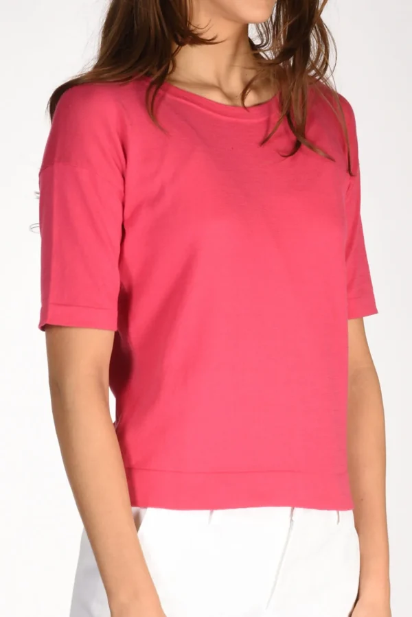 tshirt di maglia fucsia