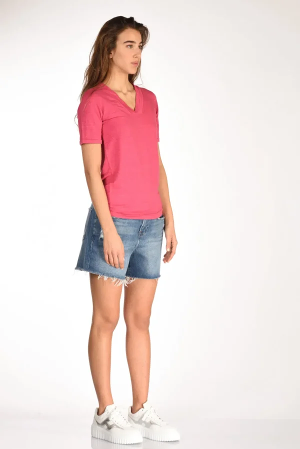 tshirt di maglia fucsia