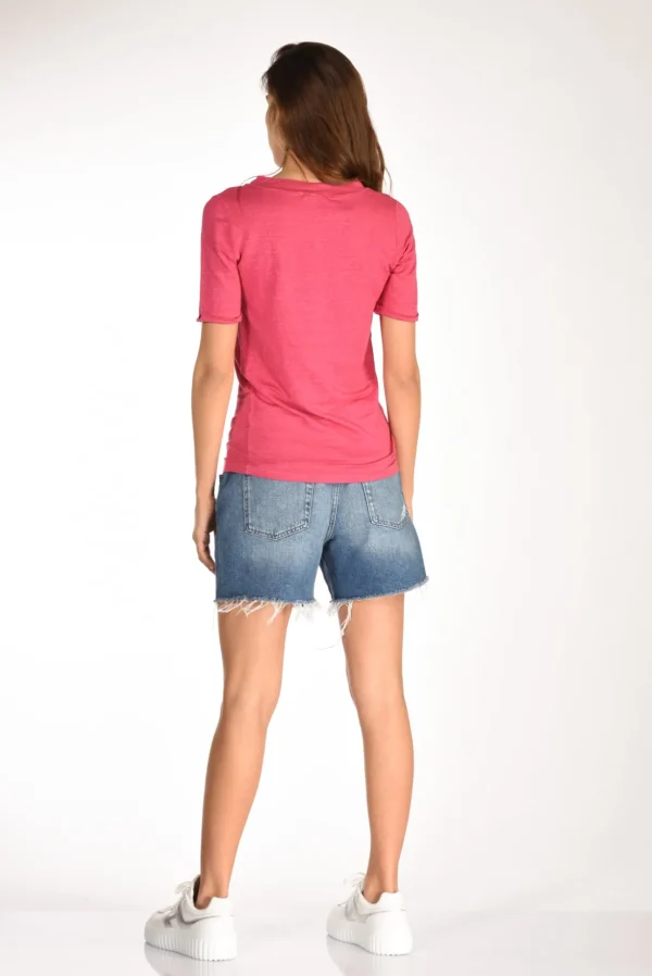 tshirt di maglia fucsia