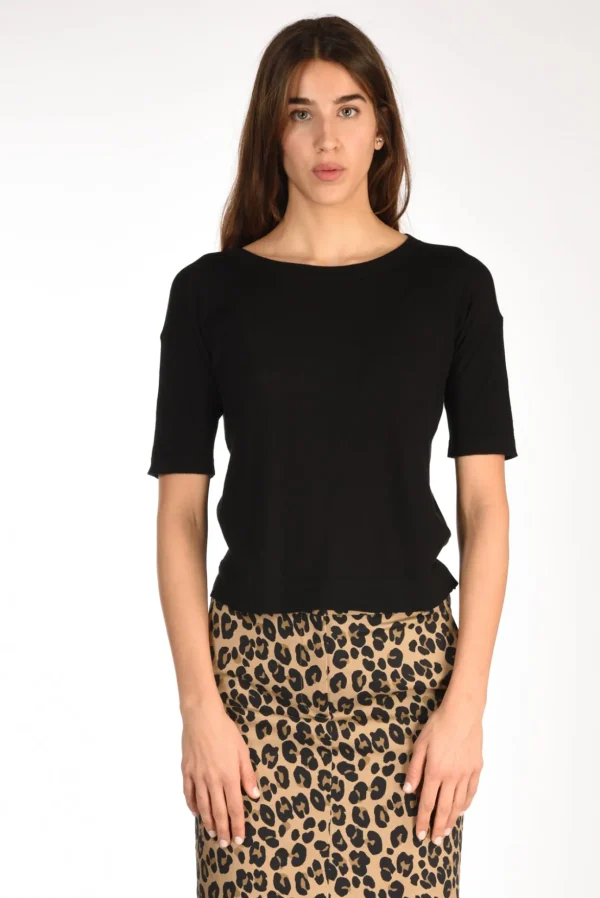 tshirt di maglia nero