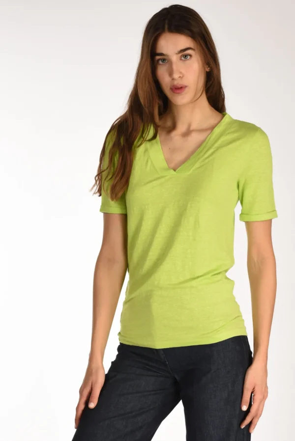 tshirt di maglia verde lime