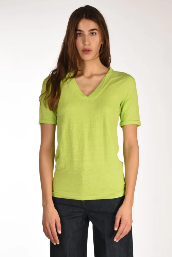 tshirt di maglia verde lime