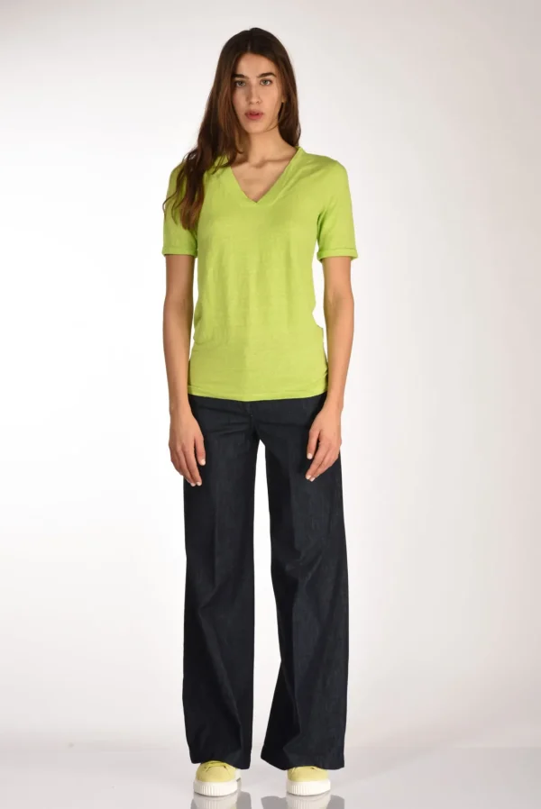 tshirt di maglia verde lime
