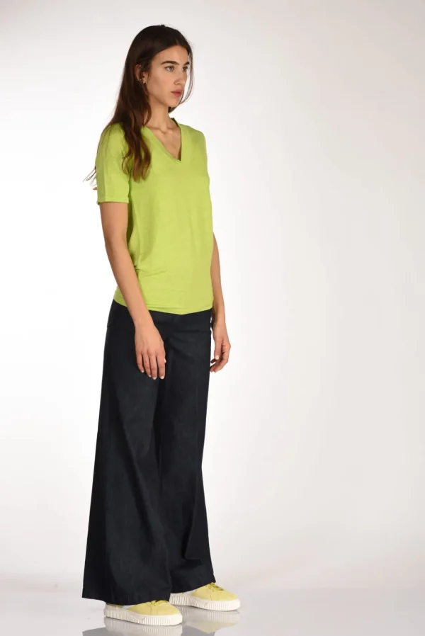 tshirt di maglia verde lime