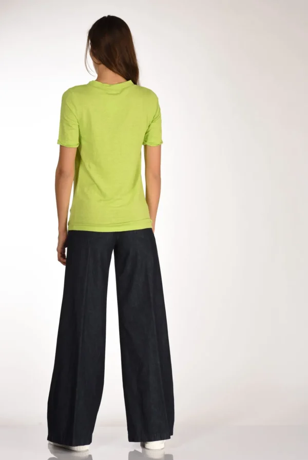 tshirt di maglia verde lime