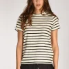 tshirt rigata beige/nero