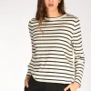 tshirt rigata beige/nero