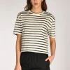 tshirt rigata beige/nero