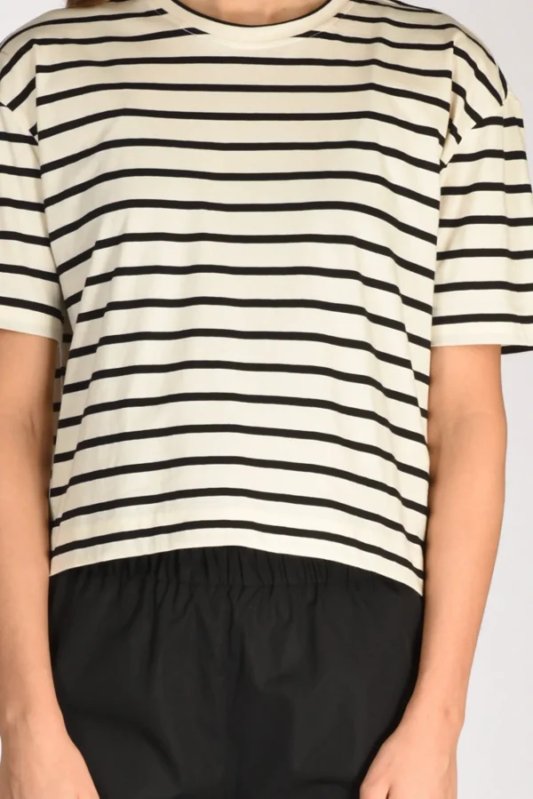 tshirt rigata beige/nero