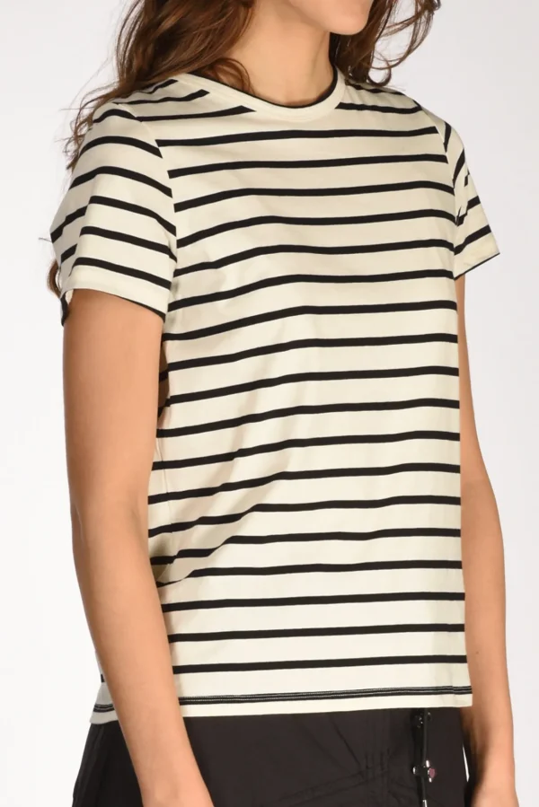tshirt rigata beige/nero