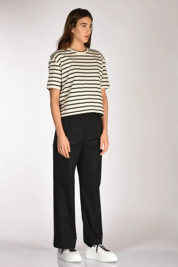 tshirt rigata beige/nero