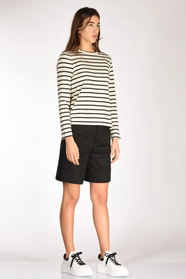 tshirt rigata beige/nero