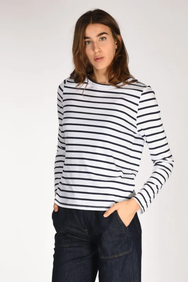 tshirt rigata bianco/blu