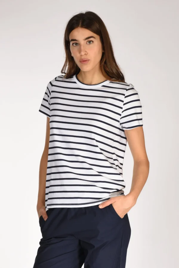 tshirt rigata bianco/blu