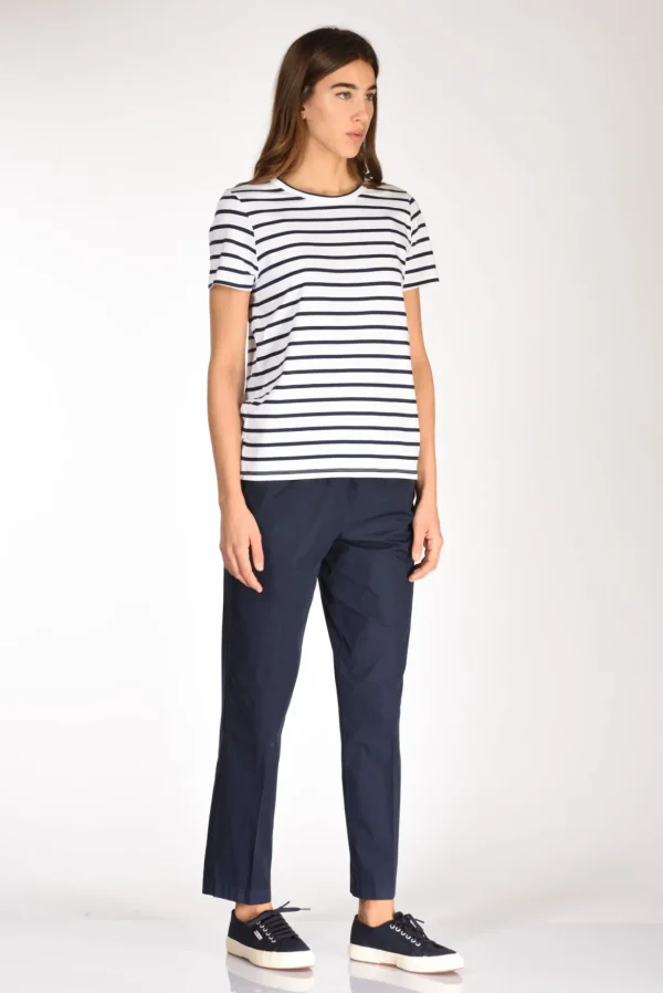 tshirt rigata bianco/blu