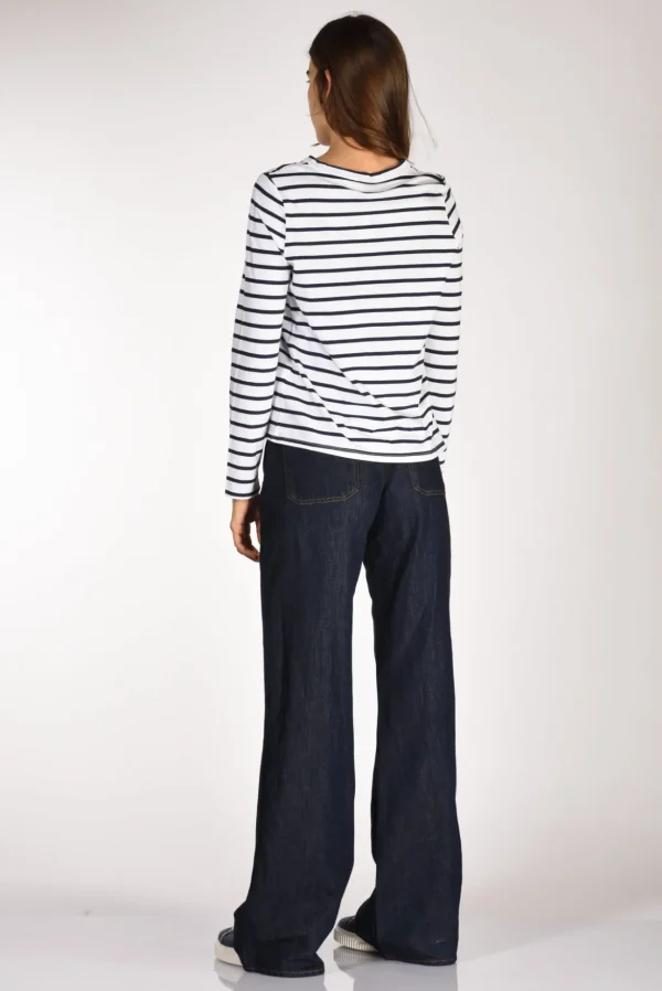 tshirt rigata bianco/blu