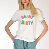 tshirt scritta bianco/multicolor