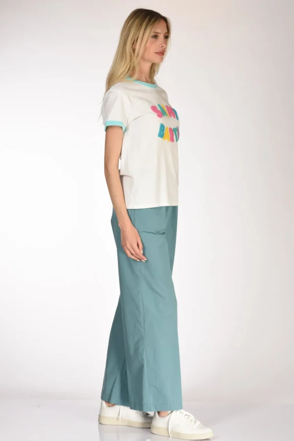 tshirt scritta bianco/multicolor