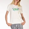 tshirt scritta bianco/verde