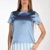tshirt seta azzurro