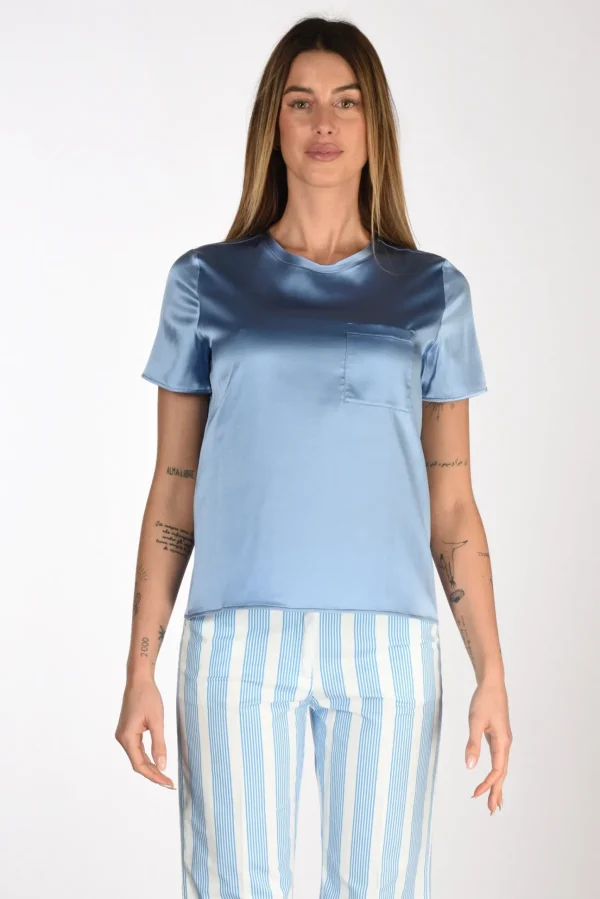 tshirt seta azzurro
