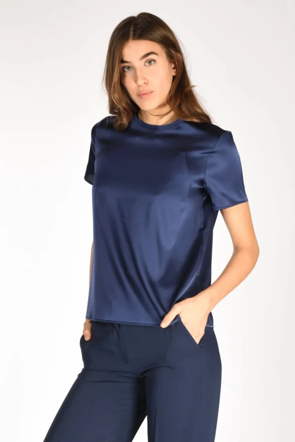 tshirt seta blu