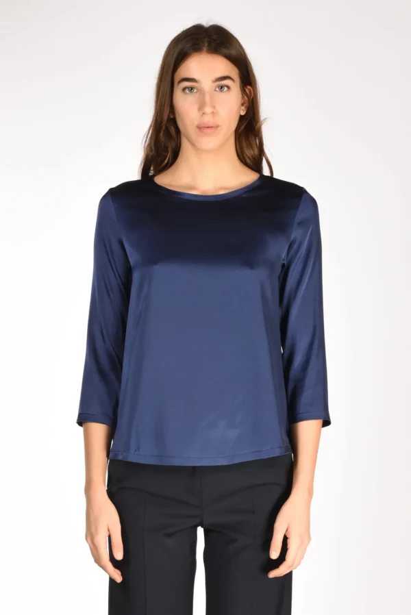 tshirt seta blu