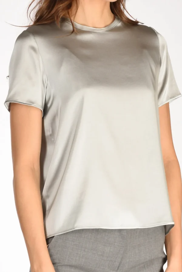 tshirt seta grigio perla