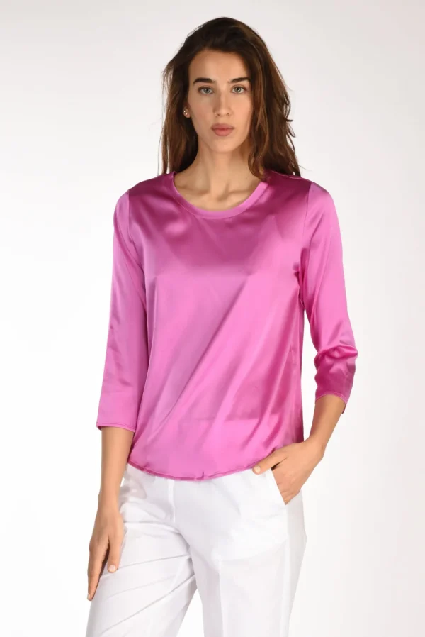 tshirt seta rosa scuro