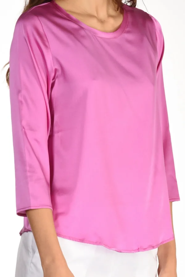 tshirt seta rosa scuro