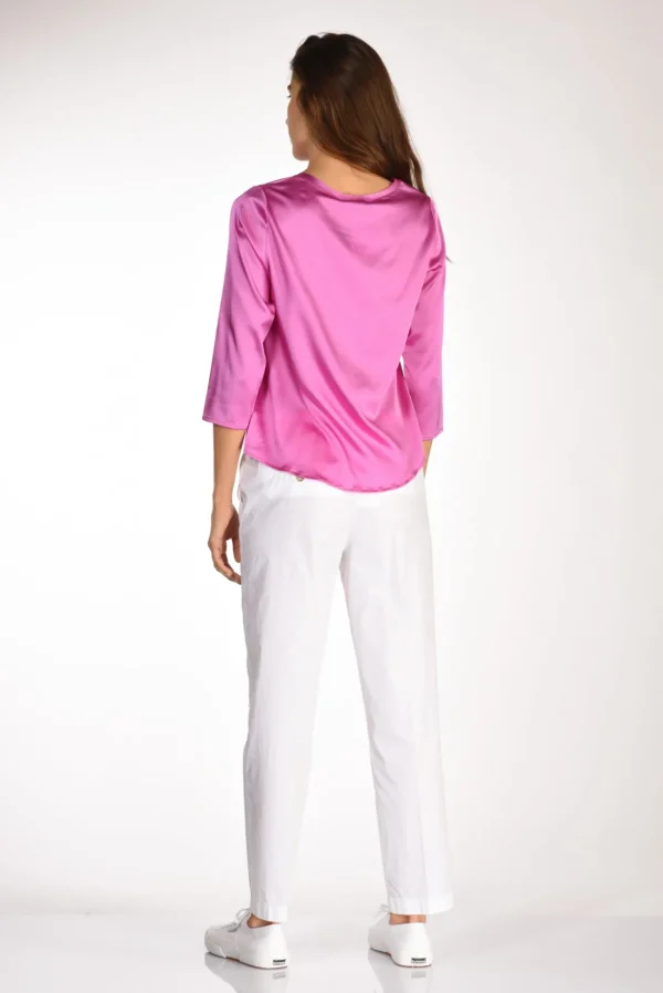tshirt seta rosa scuro