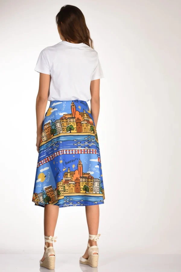 tshirt stampa bianco/azzurro
