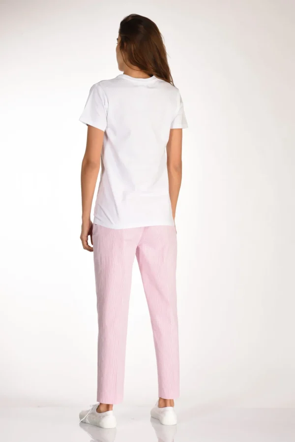 tshirt stampa bianco/fucsia