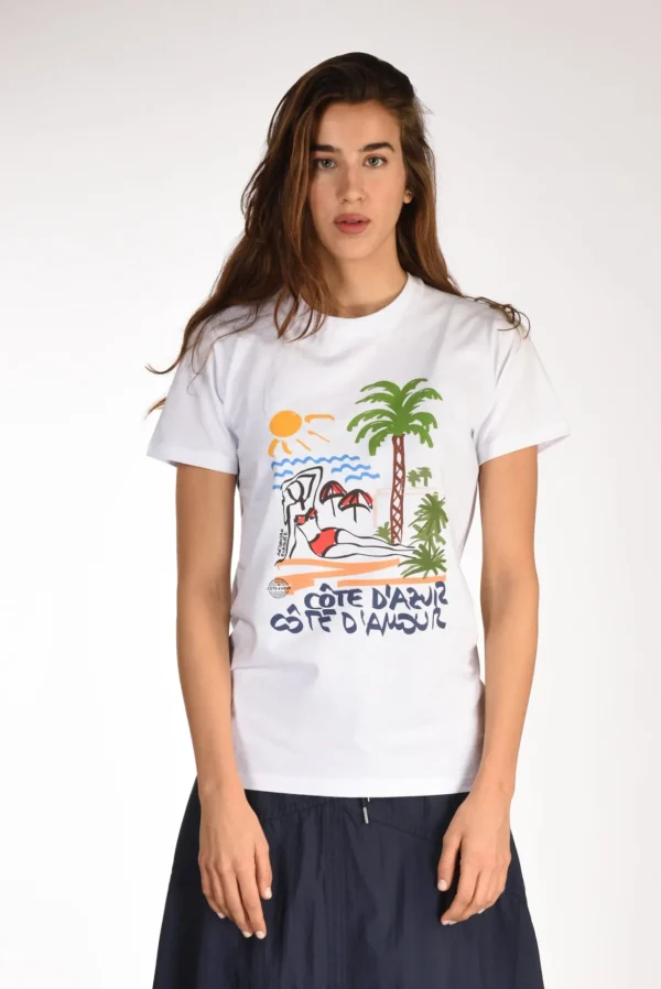 tshirt stampa bianco/multicolor